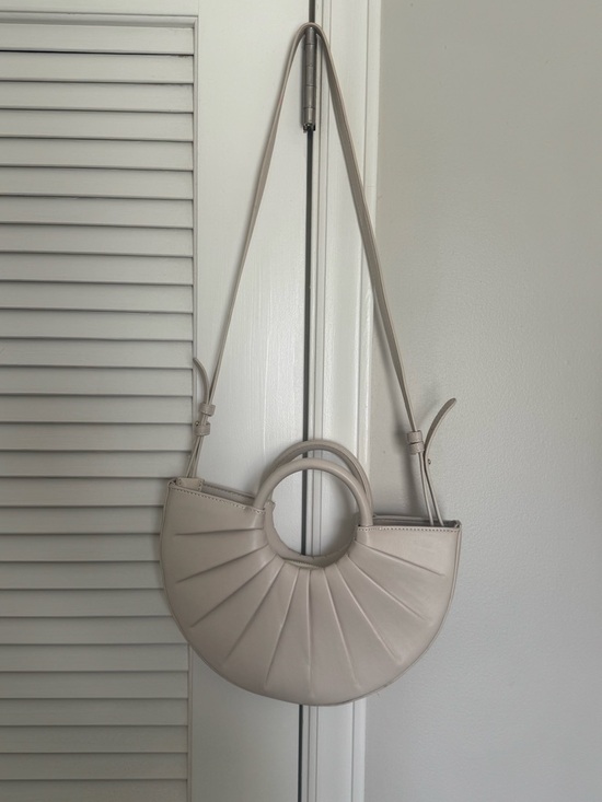 Melie Bianco Handbags - Melie Bianco Crescent Shoulder Bag in Light Beige